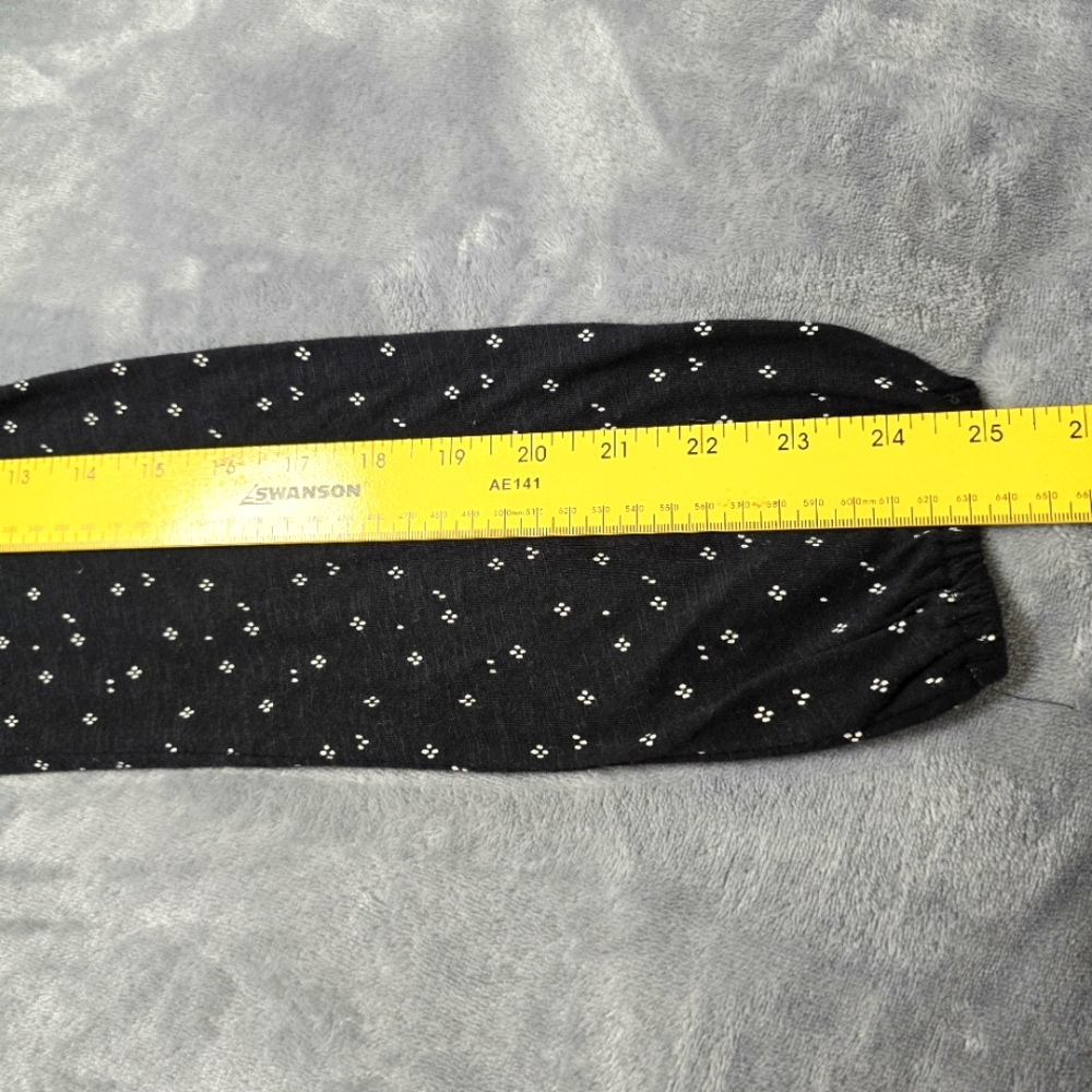 2/$30 Lucky Brand Black Cottagecore Boho Womens Blouse Size XS Polka Dot Cotton - Picture 4 of 10